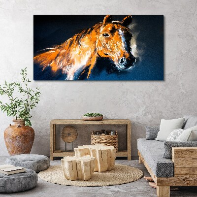 Portrait of a horse in intense colors Canvas Wall art