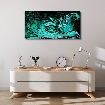 Turquoise swirls of abstraction Canvas Wall art