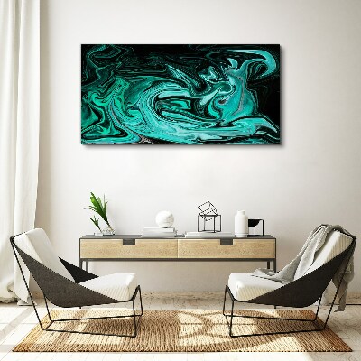 Turquoise swirls of abstraction Canvas Wall art