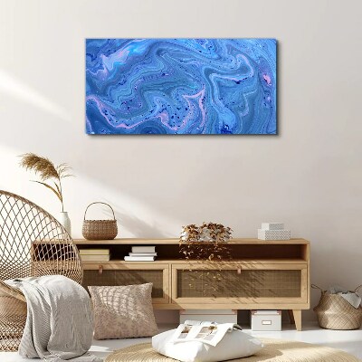 Ocean waves of blue marble Canvas Wall art