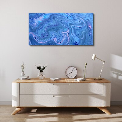 Ocean waves of blue marble Canvas Wall art
