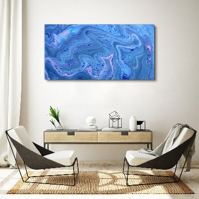 Ocean waves of blue marble Canvas Wall art