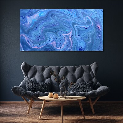 Ocean waves of blue marble Canvas Wall art