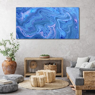 Ocean waves of blue marble Canvas Wall art