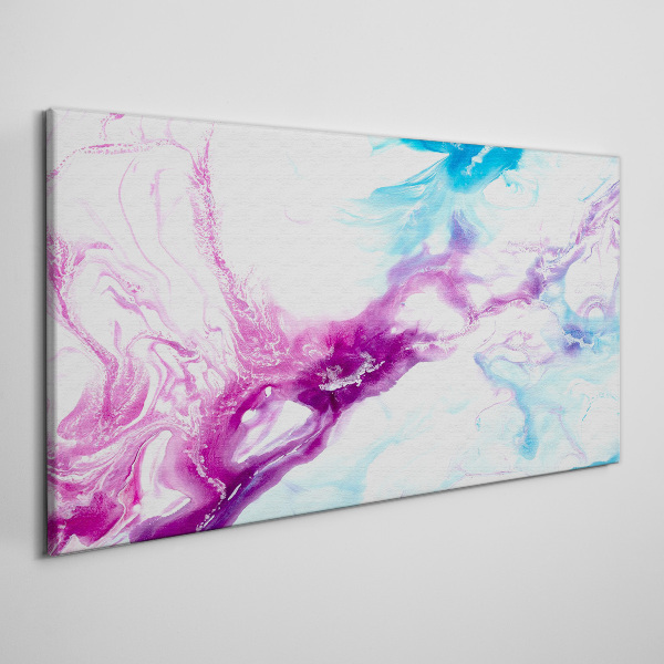 Waves of colors in blue and pink Canvas Wall art