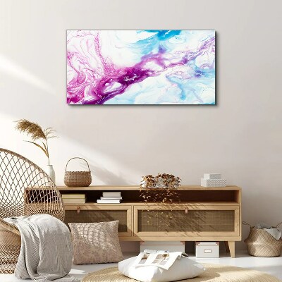 Waves of colors in blue and pink Canvas Wall art