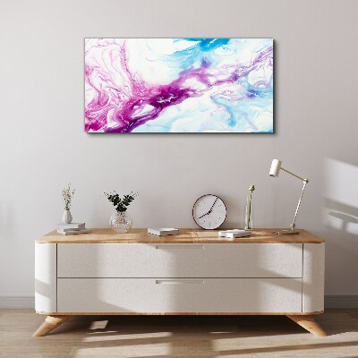 Waves of colors in blue and pink Canvas Wall art