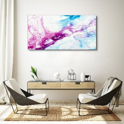 Waves of colors in blue and pink Canvas Wall art
