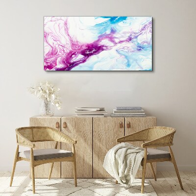 Waves of colors in blue and pink Canvas Wall art