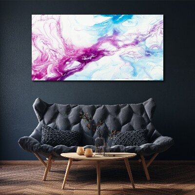 Waves of colors in blue and pink Canvas Wall art