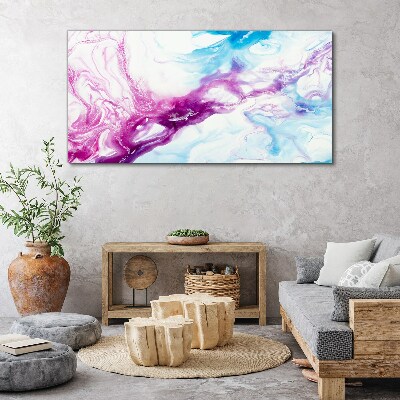 Waves of colors in blue and pink Canvas Wall art