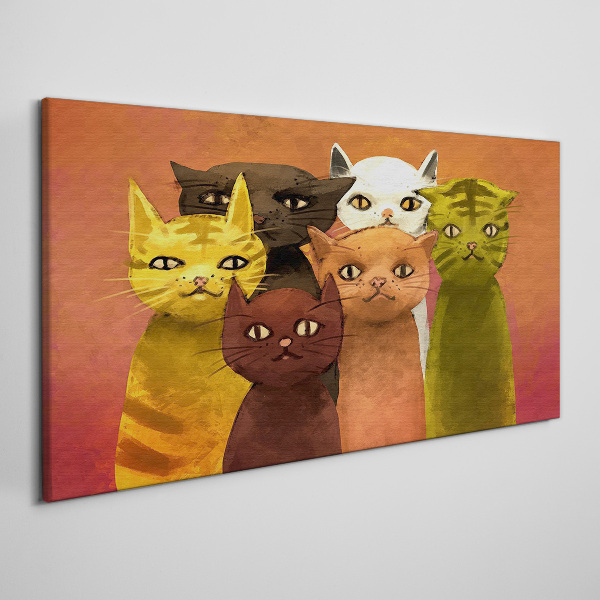 Cats in colorful harmony Canvas Wall art