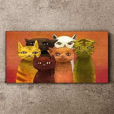Cats in colorful harmony Canvas Wall art