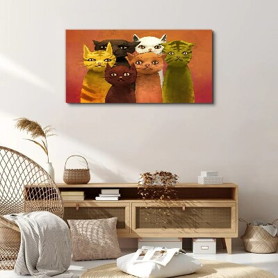 Cats in colorful harmony Canvas Wall art