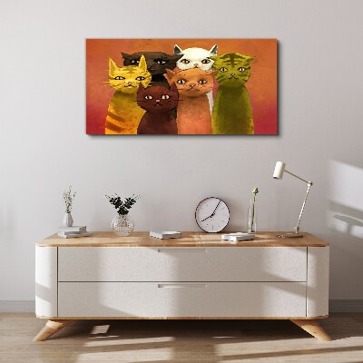Cats in colorful harmony Canvas Wall art
