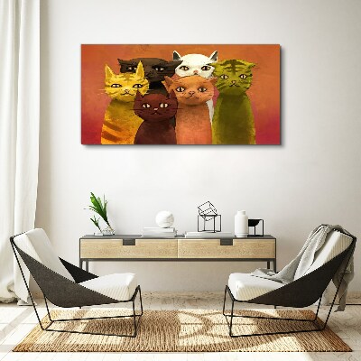 Cats in colorful harmony Canvas Wall art