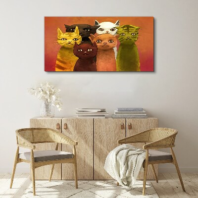 Cats in colorful harmony Canvas Wall art