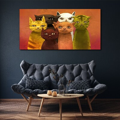 Cats in colorful harmony Canvas Wall art