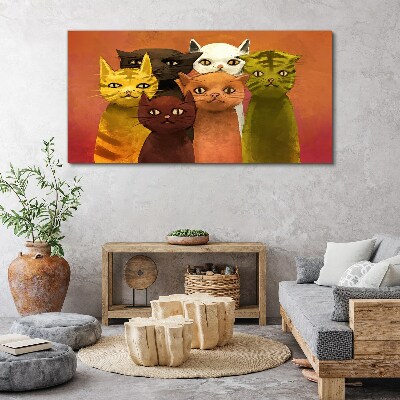 Cats in colorful harmony Canvas Wall art
