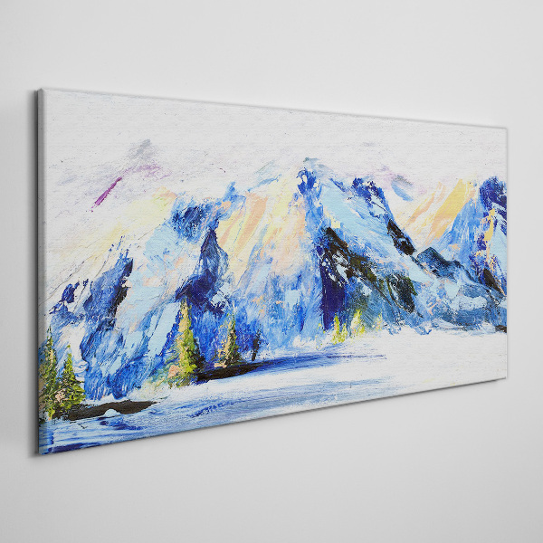 Winter mountain landscape Canvas Wall art