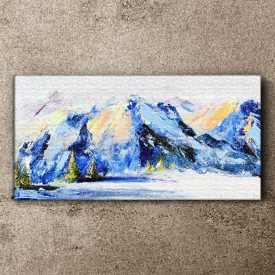 Winter mountain landscape Canvas Wall art