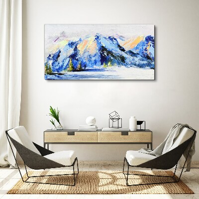 Winter mountain landscape Canvas Wall art