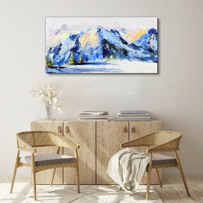 Winter mountain landscape Canvas Wall art