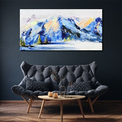 Winter mountain landscape Canvas Wall art