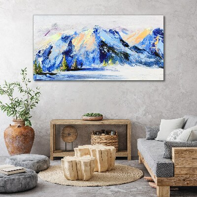 Winter mountain landscape Canvas Wall art