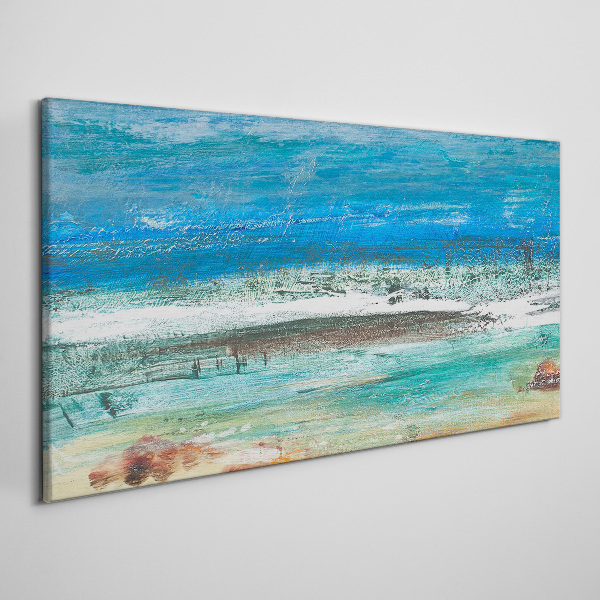 Calm Sea in Shades of Blue Canvas Wall art