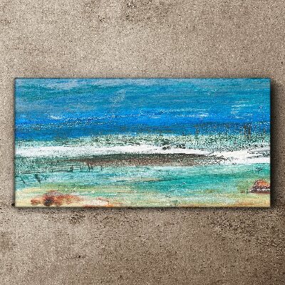 Calm Sea in Shades of Blue Canvas Wall art