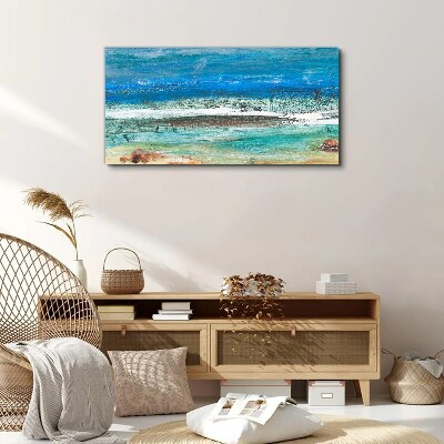 Abstract beach sea waves Canvas Wall art