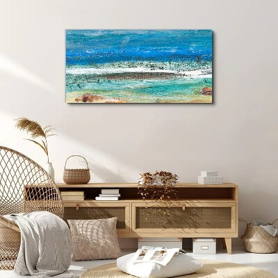 Calm Sea in Shades of Blue Canvas Wall art