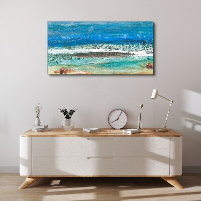 Calm Sea in Shades of Blue Canvas Wall art