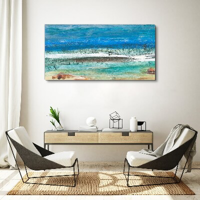 Calm Sea in Shades of Blue Canvas Wall art
