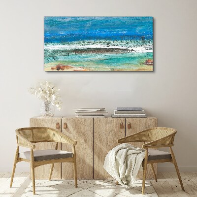 Calm Sea in Shades of Blue Canvas Wall art