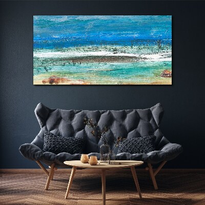 Abstract beach sea waves Canvas Wall art