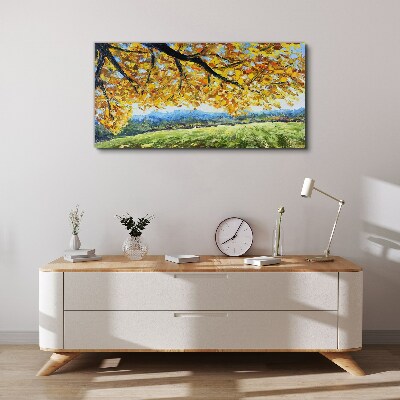 Autumn leaves tree Canvas Wall art