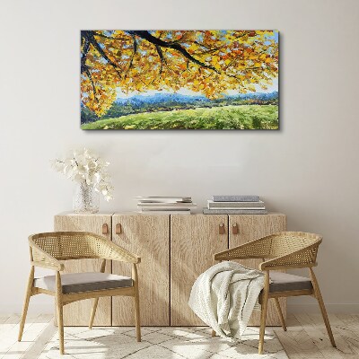 Autumn leaves tree Canvas Wall art