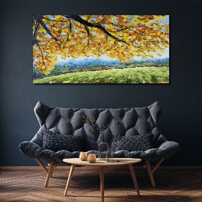 Golden autumn in the landscape Canvas Wall art