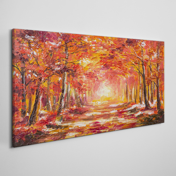 Nature forest autumn leaves Canvas Wall art