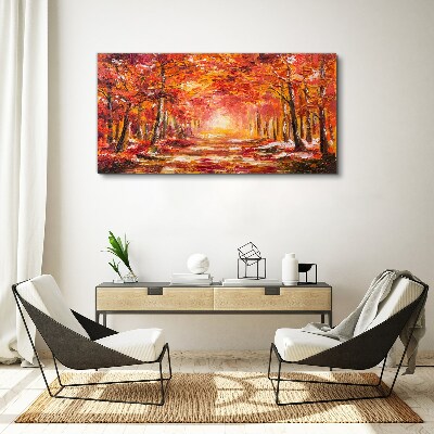 Nature forest autumn leaves Canvas Wall art
