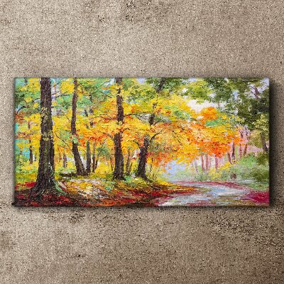Forest leaves nature path Canvas Wall art