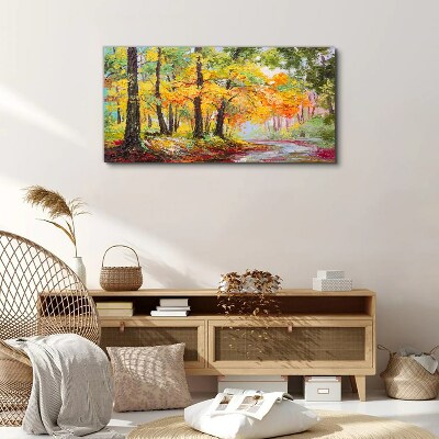 Autumn tree alley Canvas Wall art