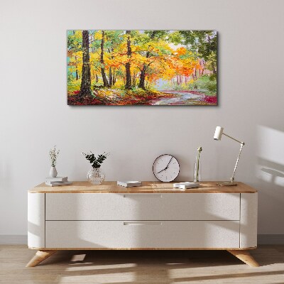Autumn tree alley Canvas Wall art