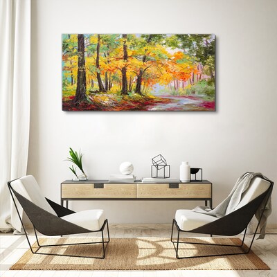 Autumn tree alley Canvas Wall art