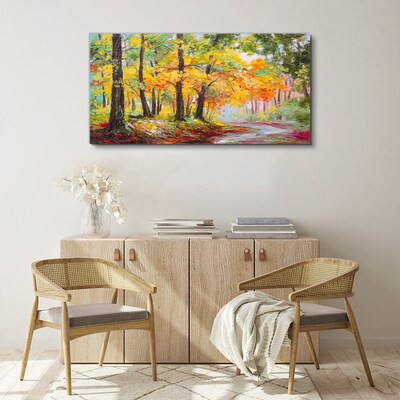 Autumn tree alley Canvas Wall art