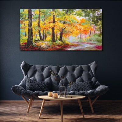 Autumn tree alley Canvas Wall art