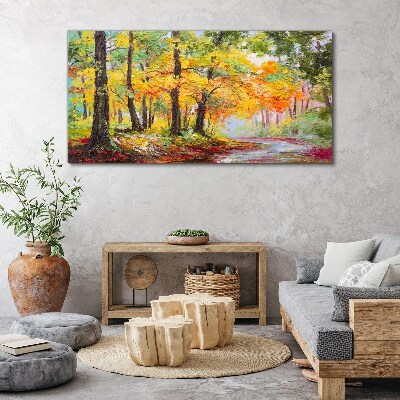 Autumn tree alley Canvas Wall art