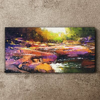 Abstraction river forest nature Canvas Wall art